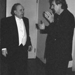 photo of composer Peter Paul Koprowski with conductor Vincent La Selva at Carnegie Hall in New York , USA ; November 2006